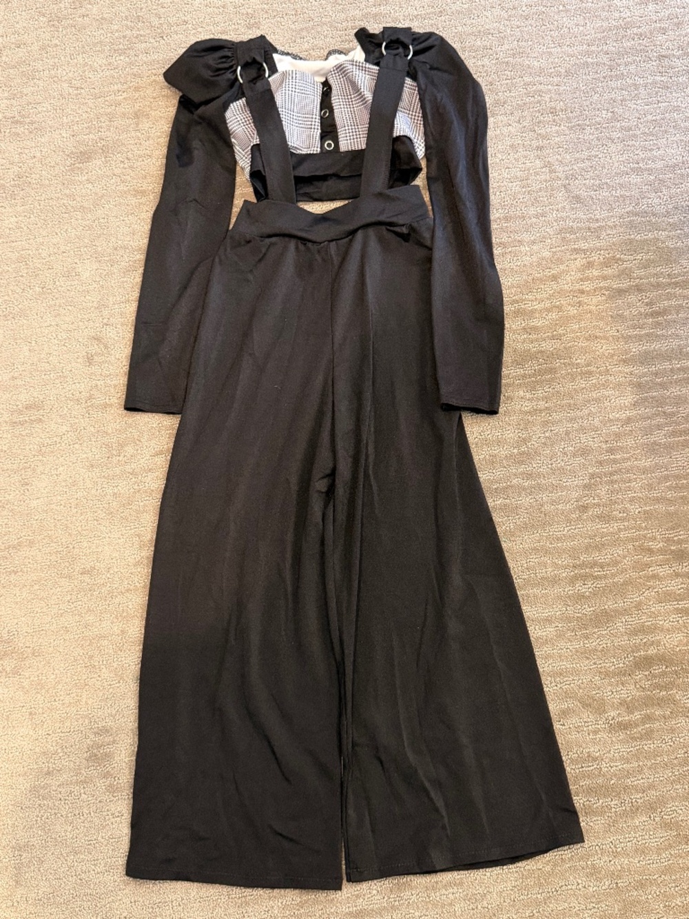 Kelle Black and White Child Suspender Costume